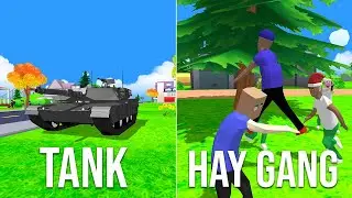 Dude Theft Wars Can 1 Tank Survive a Hay Gang Attack ??? 🤔🤔🤔