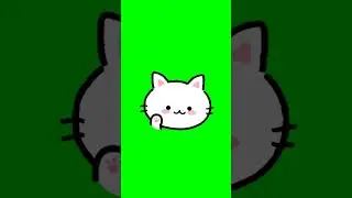 Green screen Cute Animated Cat | Animated Cat Sticker | 