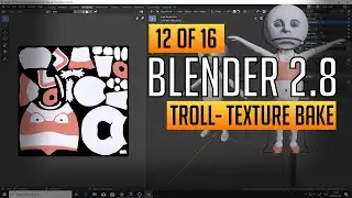 Making a troll - Bake textures (12/16) Blender 2.8