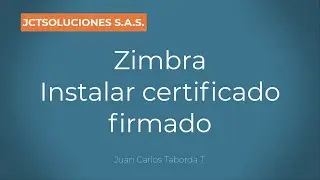 Certificado SSL Zimbra