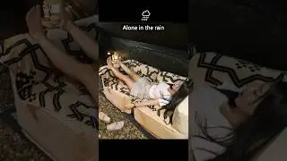 Camping alone in a forest soaked in heavy rain.
