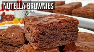 Easy NUTELLA BROWNIES | 3 Ingredient Fudgy Nutella Brownies