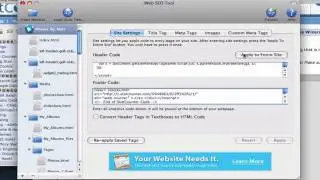 How to use iWeb SEO Tool - Header Code & Footer Code