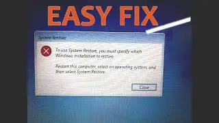 fix To use system restore, you must specify which windows installation to restore | windows 10