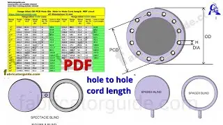 Piping flange blind marking with PDF chart | flange blind hole to hole cord length formula
