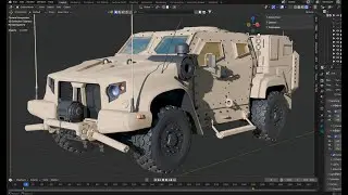 Armored vehicle 3D modeling process (Oshkosh jltv). Blender timelapse