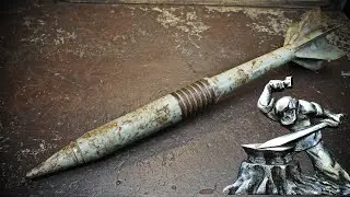 Armor-piercing blade made from a sabot projectile.