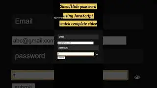 Show/hide password using JavaScript 