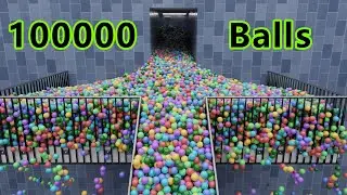 100,000 Color Balls on stairs | Blender Rigid body simulation