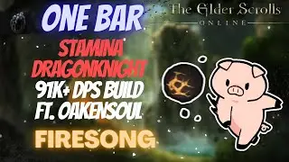 ESO One Bar Stamina Dragonknight (Stamdk) 91k+ DPS PVE Build Ft. Oakensoul Ring Firesong DLC
