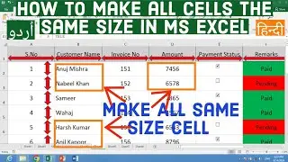 How to make all Cells the Same Size in Ms Excel | Make All Same Size Cell in Ms Excel