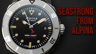 ALPINA SEASTRONG DIVER 300 AUTOMATIC CALANDA - RECYCLED STEEL 300M DIVE WATCH AL-525BBG4VR6