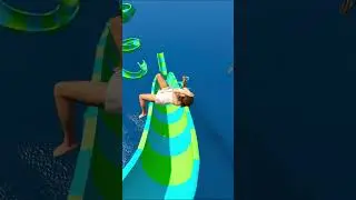 Amanda & Michael Awesome Water Slide #3 #shorts