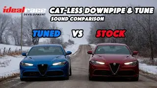 Alfa Romeo Giulia Quadrifoglio Ideal Race cat-less downpipes & tune | Stock vs Modified comparison