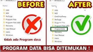 TUTORIAL CARA MENAMPILKAN PROGRAM DATA DI DISK C YANG HILANG / TERSEMBUNYI