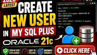 Creating a new user in Oracle 21c || how to create a new user Oracle 21c 2022|| user create in sql