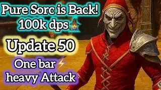 ESO SORC MASTERY! ⚡️100k dps One Bar Heavy Attack Build Update 50 (2026)