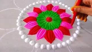 Beautiful Dev Diwali Rangoli | Dev Uthani Ekadashi Rangoli | Very Easy Diwali Rangoli
