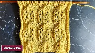 Очень красивый Узор Ажурная Коса Спицами / Вязание спицами + схема узора