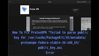 How To Fix ProtonVPN's Error - "failed to parse public key for"