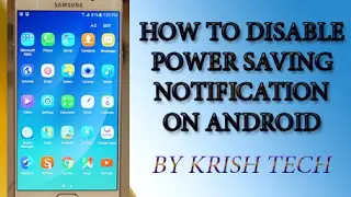 How to disable power saving mod notification