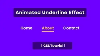 How To Create Animated Underline Hover Effect Using CSS | CSS Menu Hover Effect