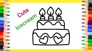 How to draw a cute cake drawing paint easy step by step