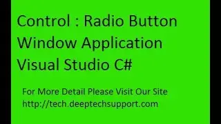 Radio Button Window Application C# Visual Studio