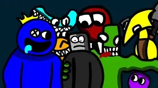прохождение Rainbow friends #1 странный мир