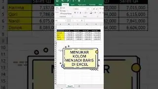 CARA SAT SET MENUKAR KOLOM MENJADI BARIS DI EXCEL 