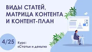 Урок 4. Виды статей, матрица контента и контент план | Курс 