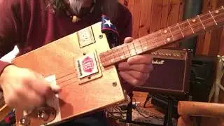Honky Tonk Women Rolling Stones  easy beginner lesson  on the 3 string Cigar Box Guitar
