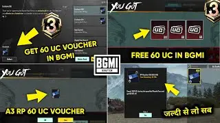 How To Get 60 Uc Voucher For A3 Royal Pass in Bgmi | Bgmi Get Free 60 UC in Bgmi | Bgmi A3 RP