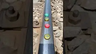 Train vs regular bottle iron cap #shorts #viral #youtubeshorts  #train #railway #ironcap #cooldrinks