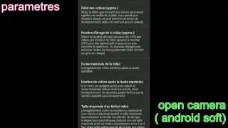 Open Camera (FrAndroid camera photo) / Settings