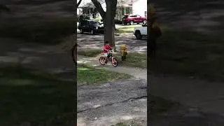 Riding a bike