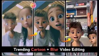 Instagram trending Cartoon Face Reel Video In Snapchat | Diamond blur video editing