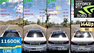 Forza Horizon 5 | RTX 3060Ti + i5 11600k | 1440p (Low - High - Ultra - Extreme)