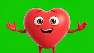 Animated Heart Green Screen ( Cartoon Animation )