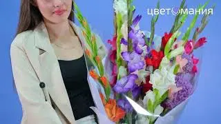 Букет из 11 гладиолусов микс с экзотикой
