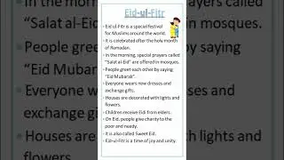 essay on Eid ul Fitr 