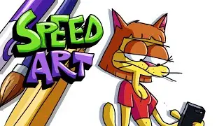 Speed Art: Cat Girl With Green Thing