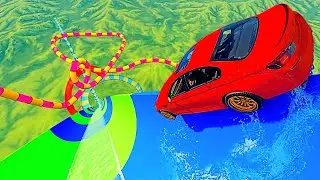 Cars vs Waterslides - BeamNG.drive