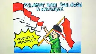 Cara menggambar poster pahlawan - GAMBAR HARI PAHLAWAN
