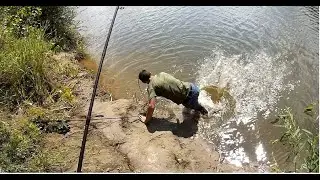 Щука на спининг, оперативный ремонт сломоного спининга!