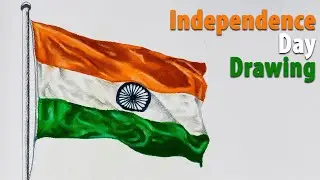 Indian Flag Drawing fir Kids and Beginners | Independence Day Drawing