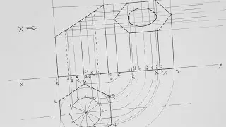 Truncated Hexagonal Prism|1st Angle projection