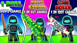 Rolling The Rarest Swords In Roblox Dungeon Rng