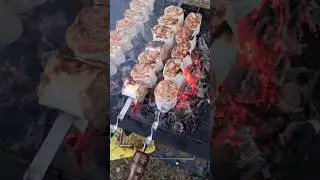 Пробую фарш в лаваше на шампурах #шашлык