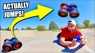 JUMPING RC CAR IN A SKATEPARK!